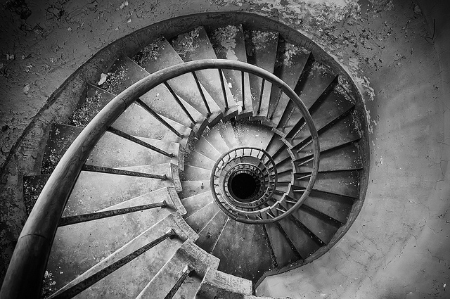 downward spiral staircase